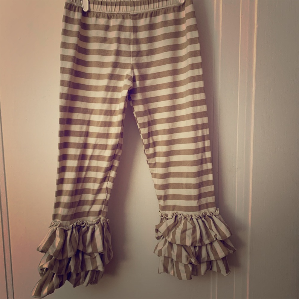 Mustard pie size 2t ruffle striped pants